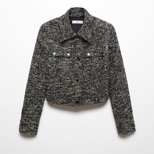 MANGO TWEED JACKET BUTTON UP BLAZER